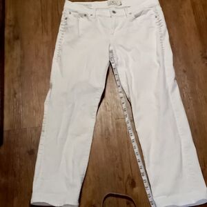 Lucky brand sweet crop embroidered white jeans